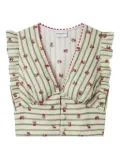 Claudie Pierlot printed ruffle-trim top - Neutrals