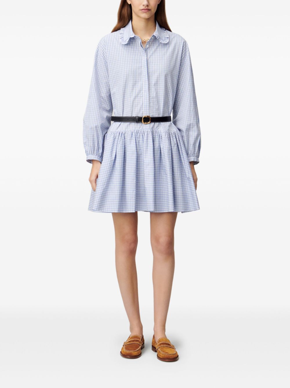 Claudie Pierlot checked mini dress - Blauw