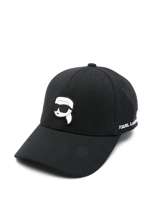 Karl Lagerfeld black baseball cap with white embroidered logo Karl Lagerfeld Cotton Hat with Embroidered Logo - Black  main image 2