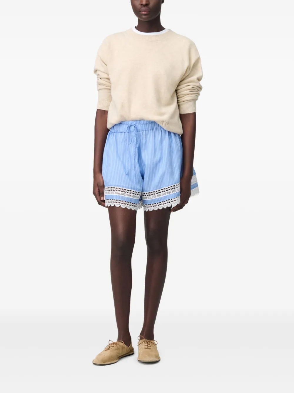 Claudie Pierlot Gestreepte shorts - Blauw