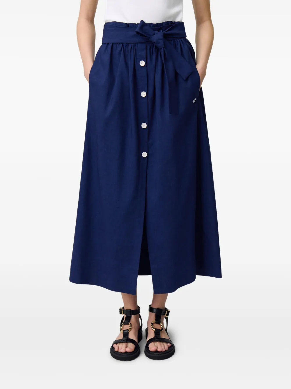Claudie Pierlot Rok met borduurwerk Blauw