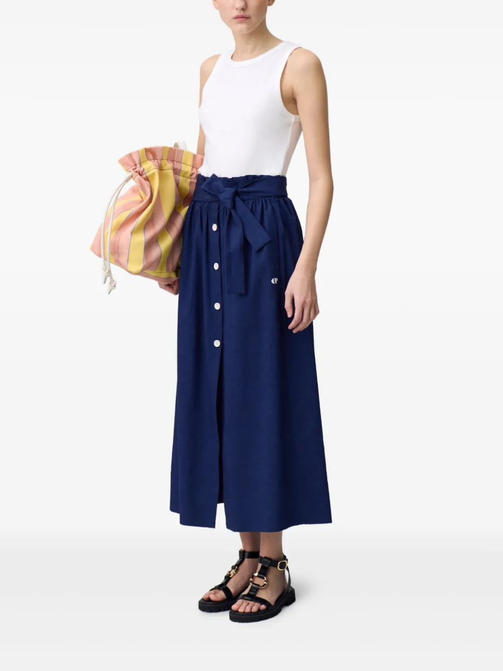 Claudie Pierlot Rok met borduurwerk Blauw
