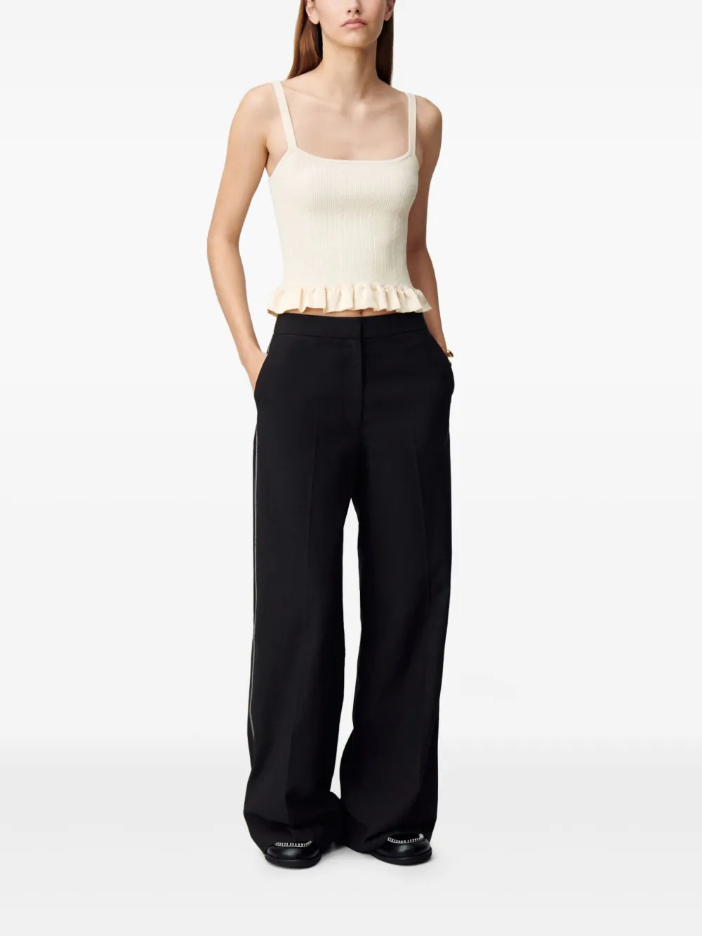 Claudie Pierlot side-stripe trousers - Zwart