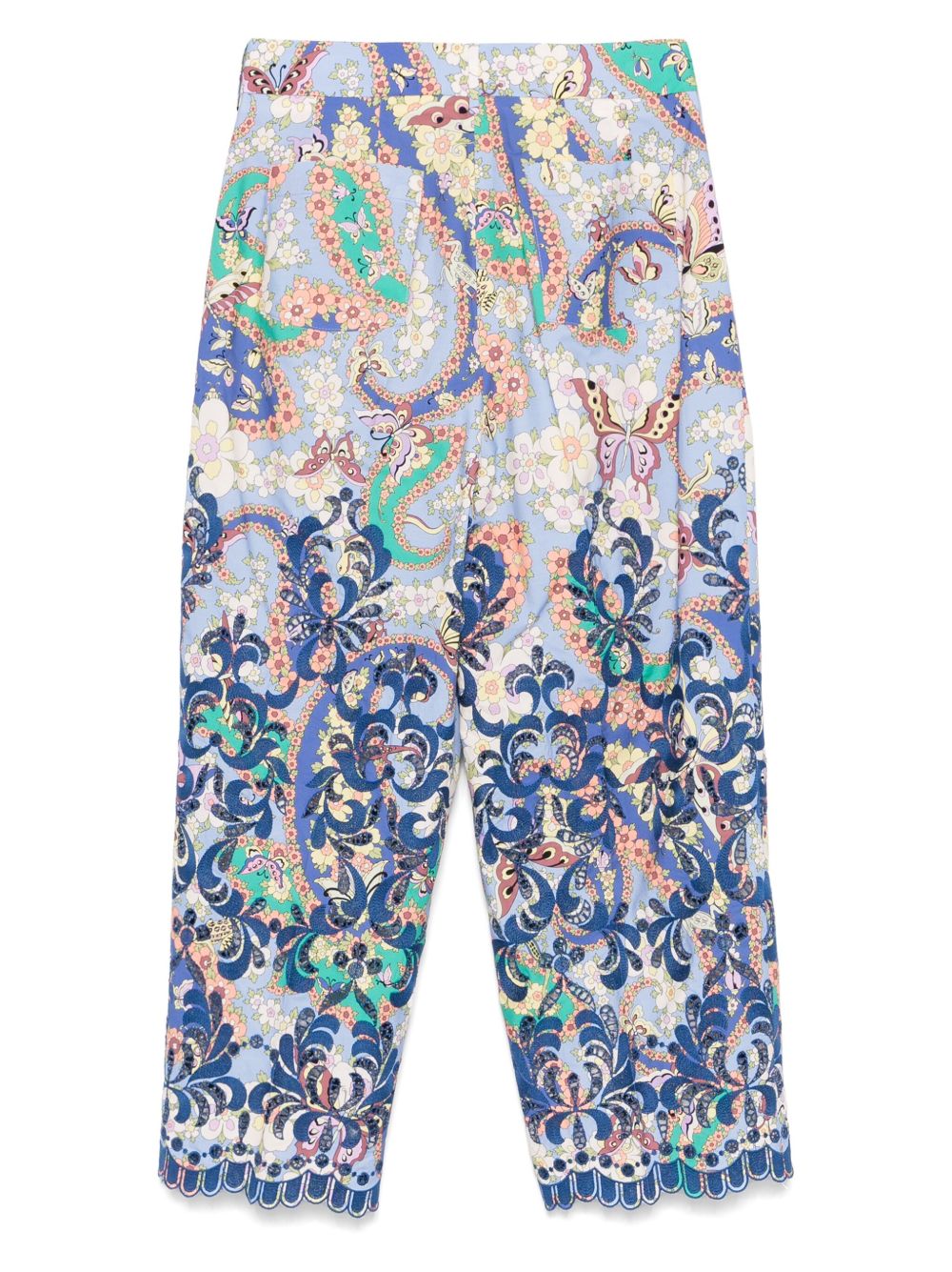 ETRO Broek met bloemenprint - Blauw