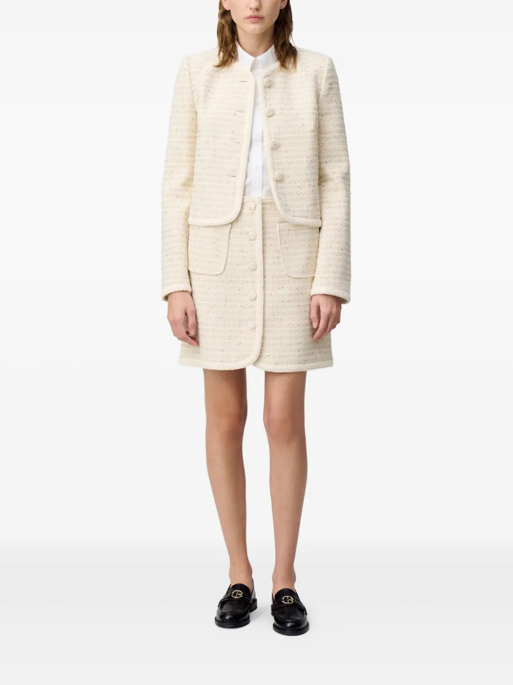 Claudie Pierlot Rok verfraaid met pailletten - Beige