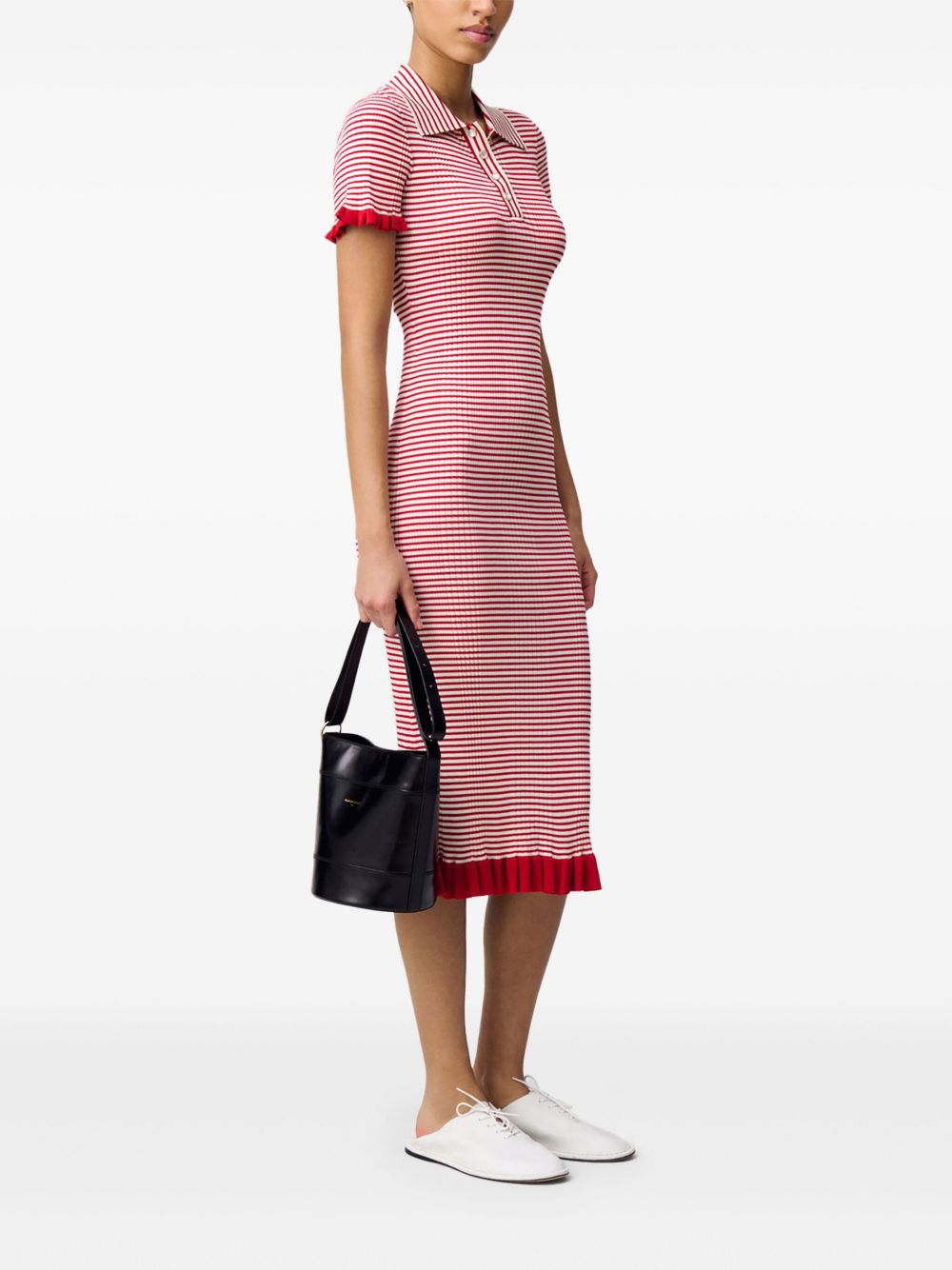 Claudie Pierlot Gestreepte jurk - Rood