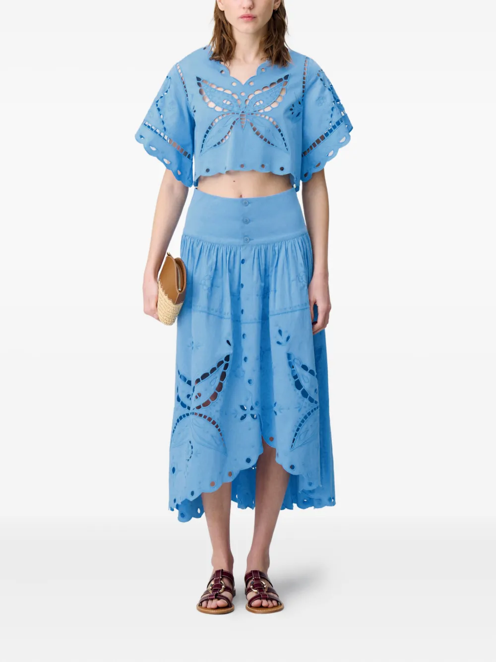 Claudie Pierlot Blouse met borduurwerk - Blauw
