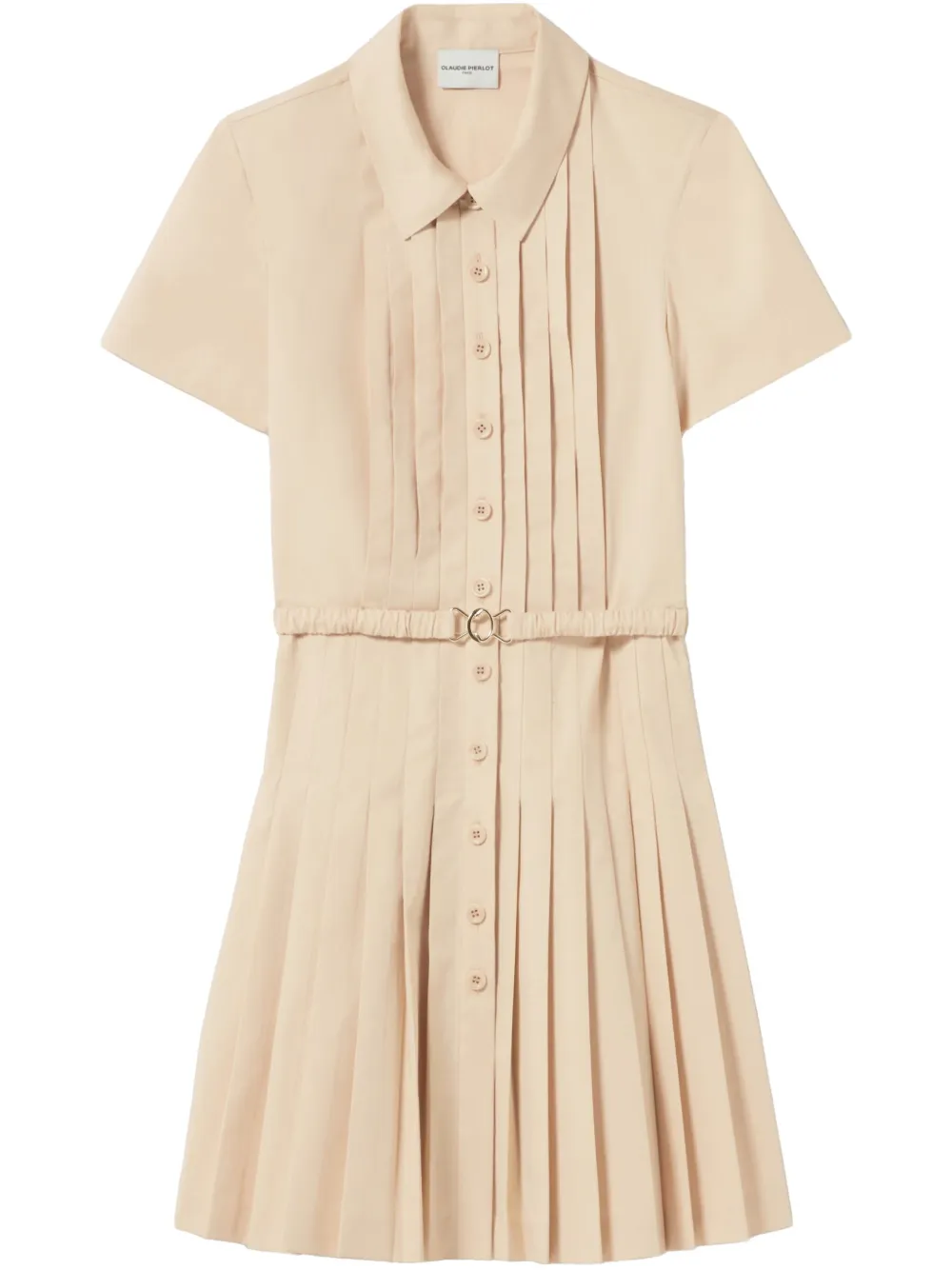 pleated mini dress