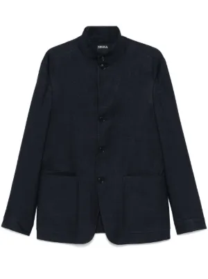 Giorgio Armani マンダリンカラージャケット | ブルー | FARFETCH JP