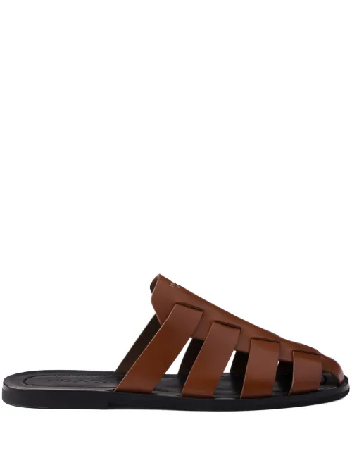 Prada mules en cuir - Marron - Prada - Modalova