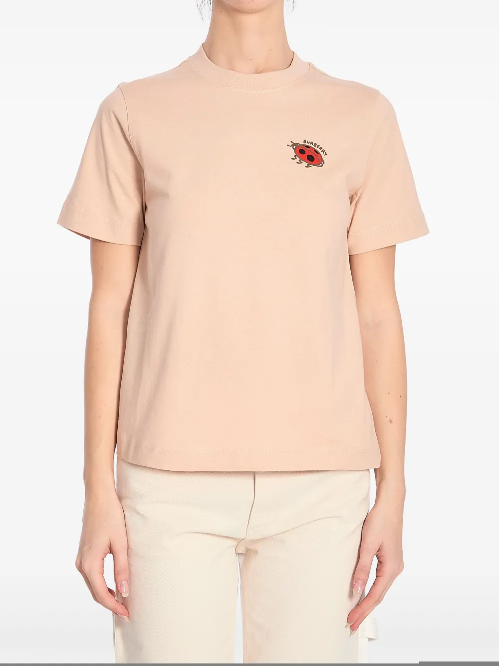 Burberry Ladybug Logo T-shirt In Nude