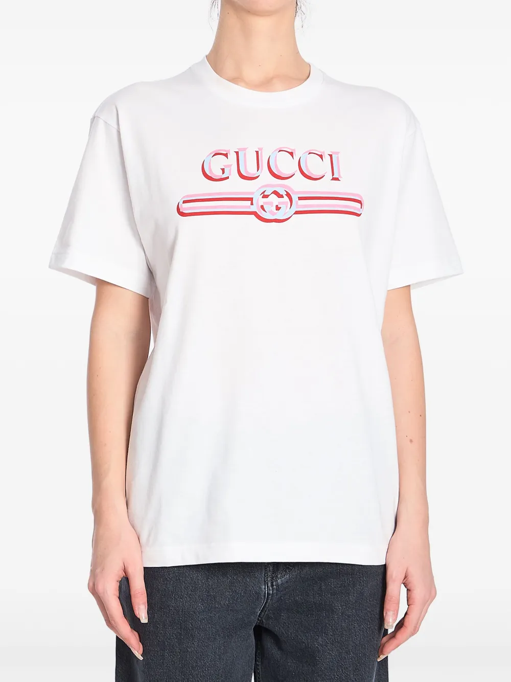 Gucci T-shirt met logoprint Wit