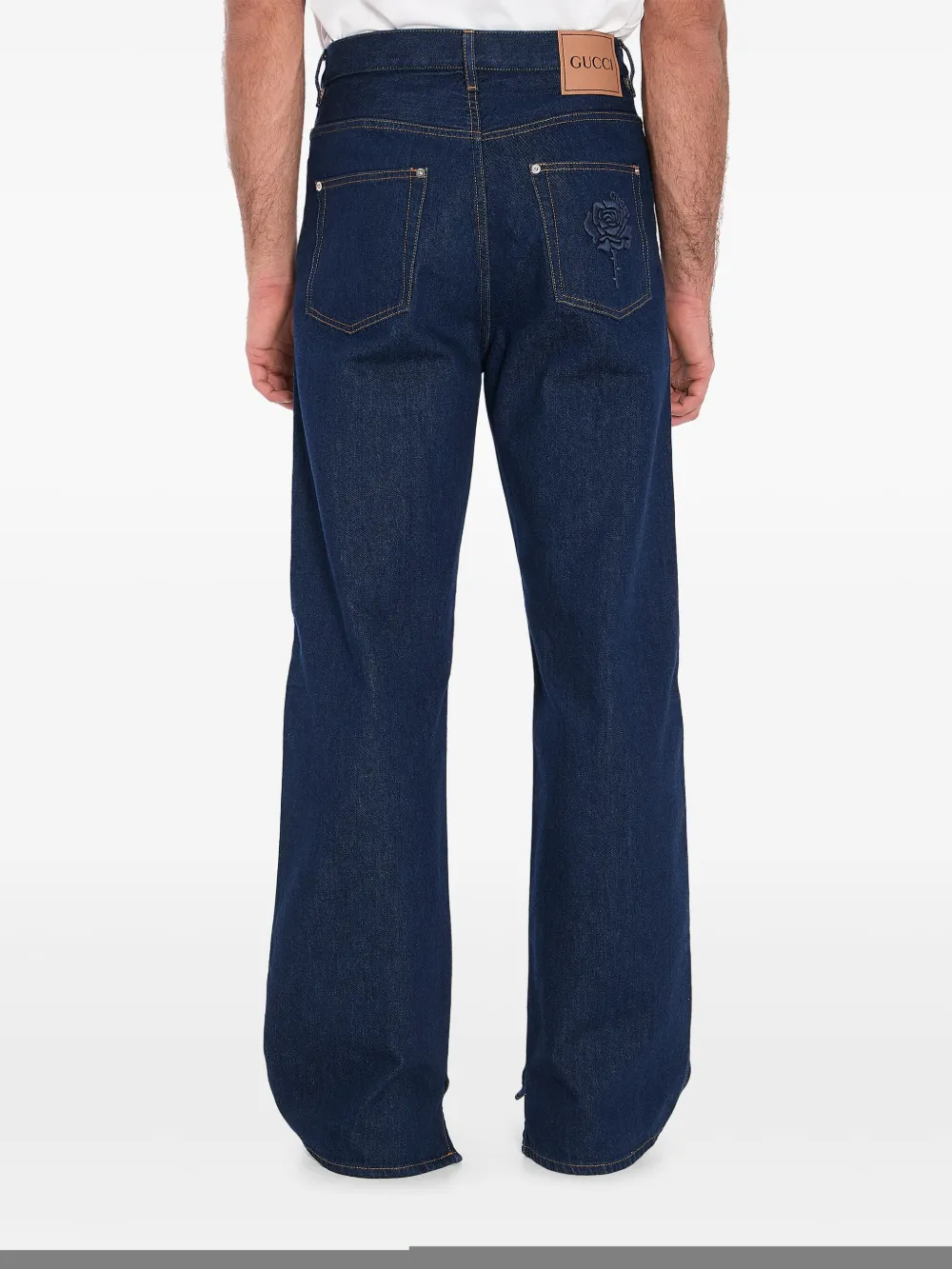 Gucci High waist jeans met wijde pijpen Blauw