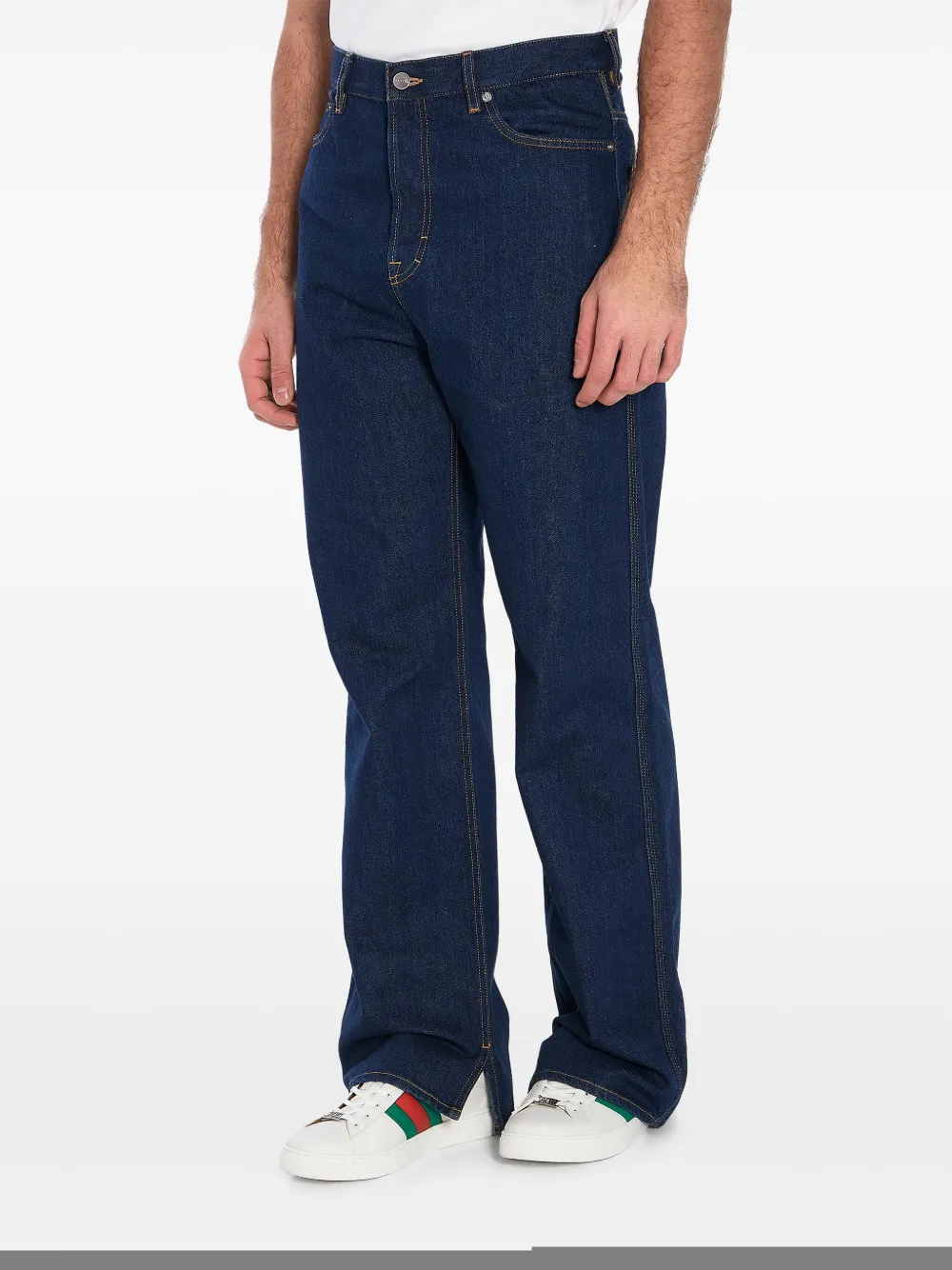 Gucci High waist jeans met wijde pijpen Blauw