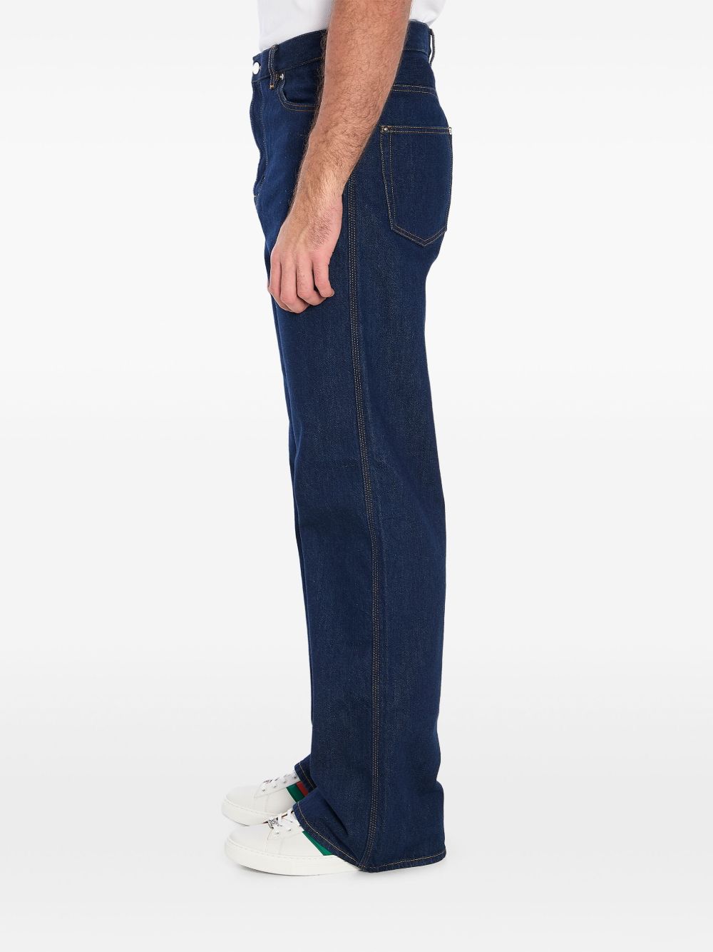 Gucci High waist jeans met wijde pijpen - Blauw