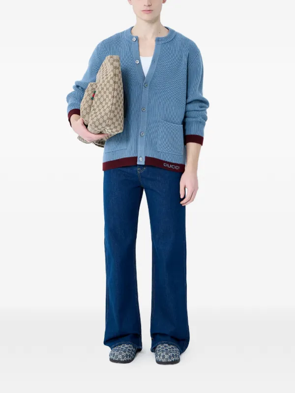 Gucci ハイウエスト ワイドジーンズ | ブルー | FARFETCH JP