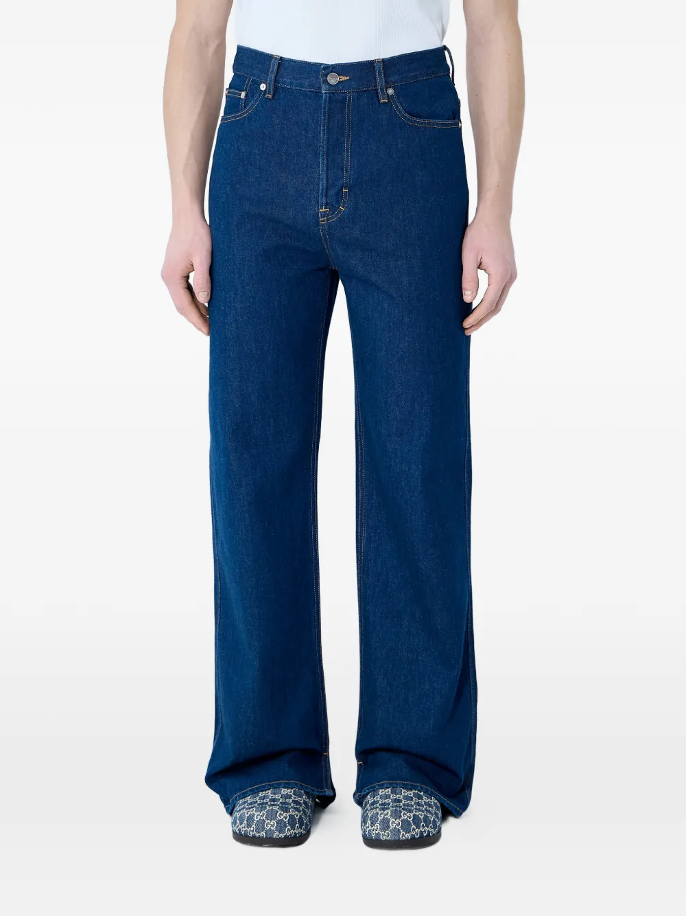 Gucci high-wait wide-leg jeans - Blau