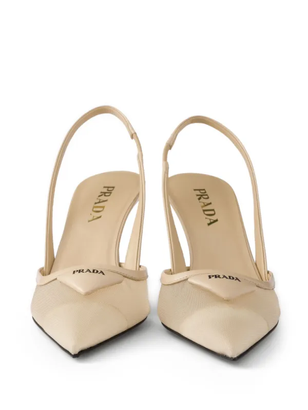 Prada 75mm Mesh Slingback Pumps | Neutrals | FARFETCH Prada 75mm Mesh Slingback Pumps | Neutrals | FARFETCH