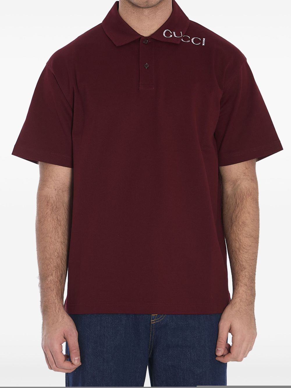 Gucci Poloshirt met logoprint - Rood