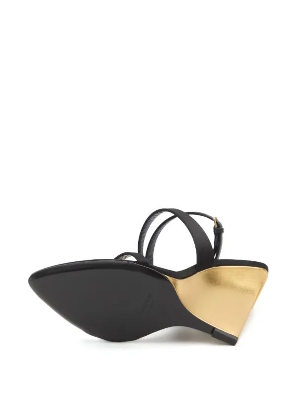 Saint Laurent☆サロメ ウェッジサンダル SAINT LAURENT Salome サテン ウェッジサンダル | NET-A-PORTER