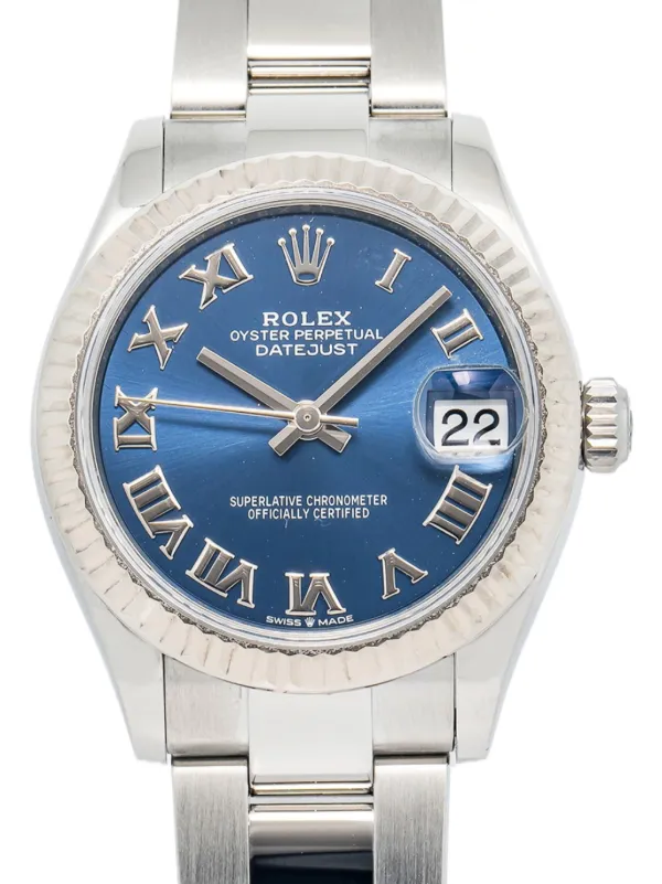 Rolex pre-owned Datejust 31mm Blue FARFETCH IN
