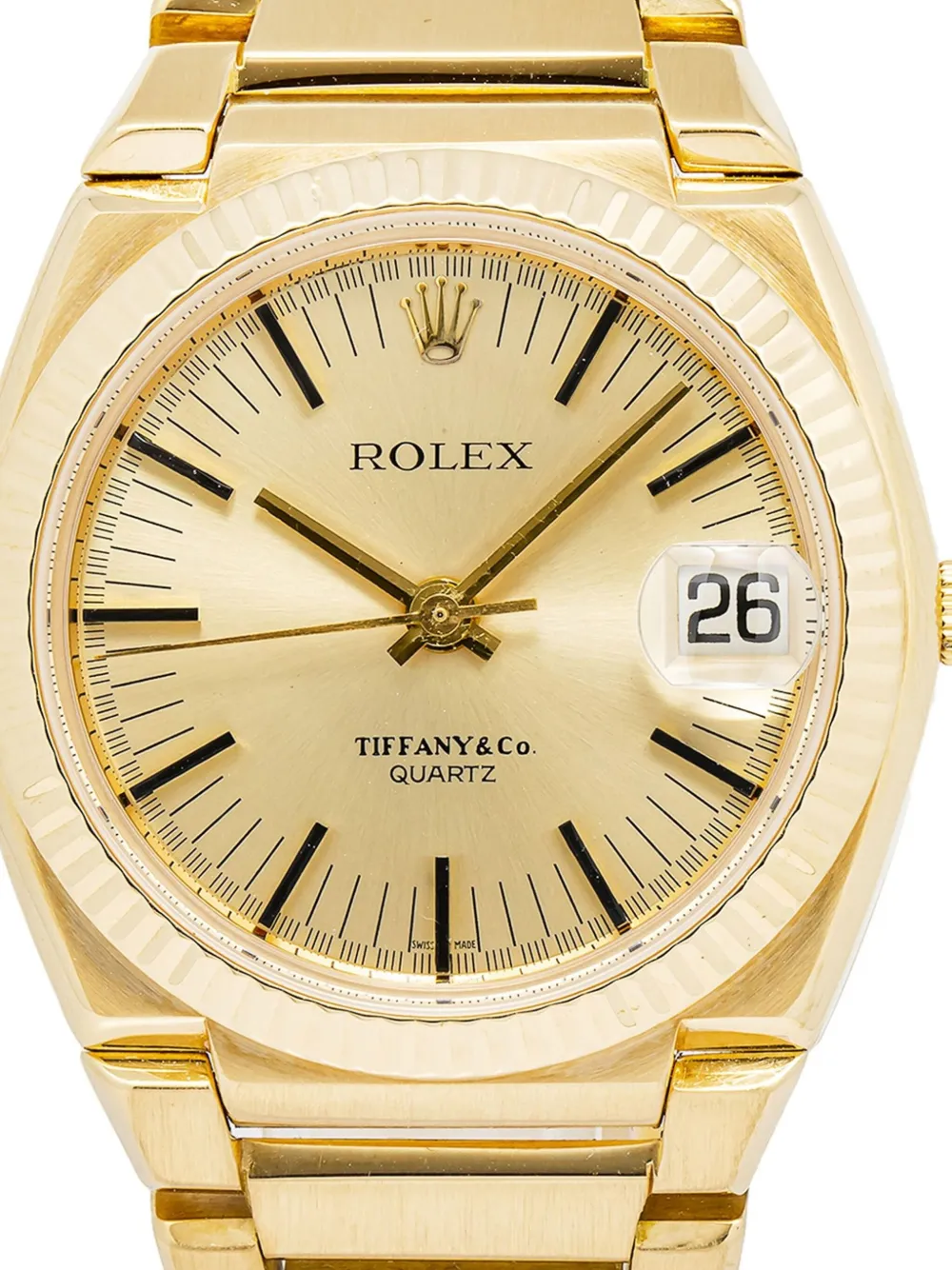 Pre-owned Rolex X Tiffany & Co  Datejust 39mm In Gold