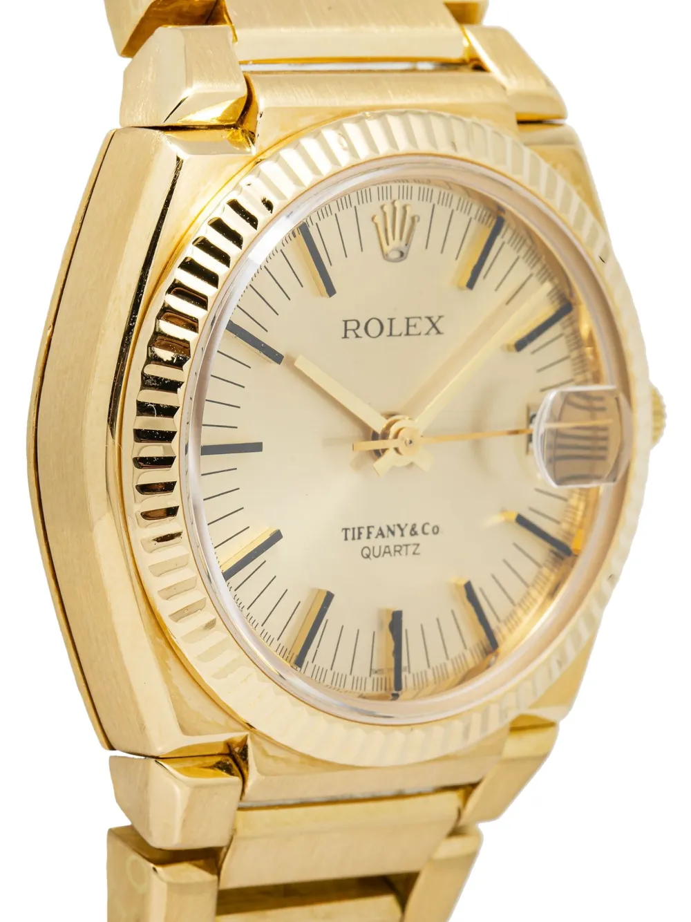 Pre-owned Rolex X Tiffany & Co  Datejust 39mm In Gold