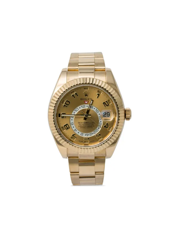 Rolex pre-owned Sky-Dweller 42mm Gold FARFETCH CZ