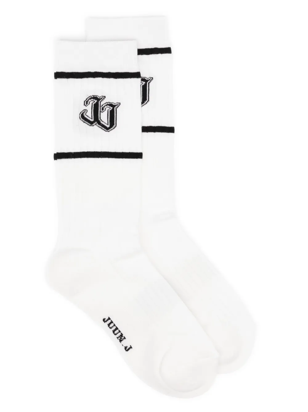 intarsia-knit logo socks