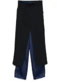 pushBUTTON slip layered pants - Black