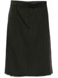 pushBUTTON stripe H line skirt - Green