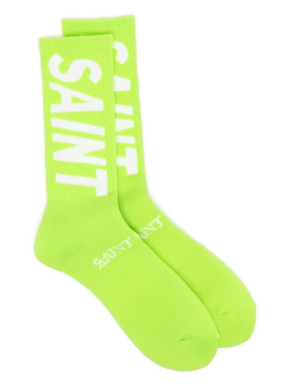 intarsia-knit logo socks