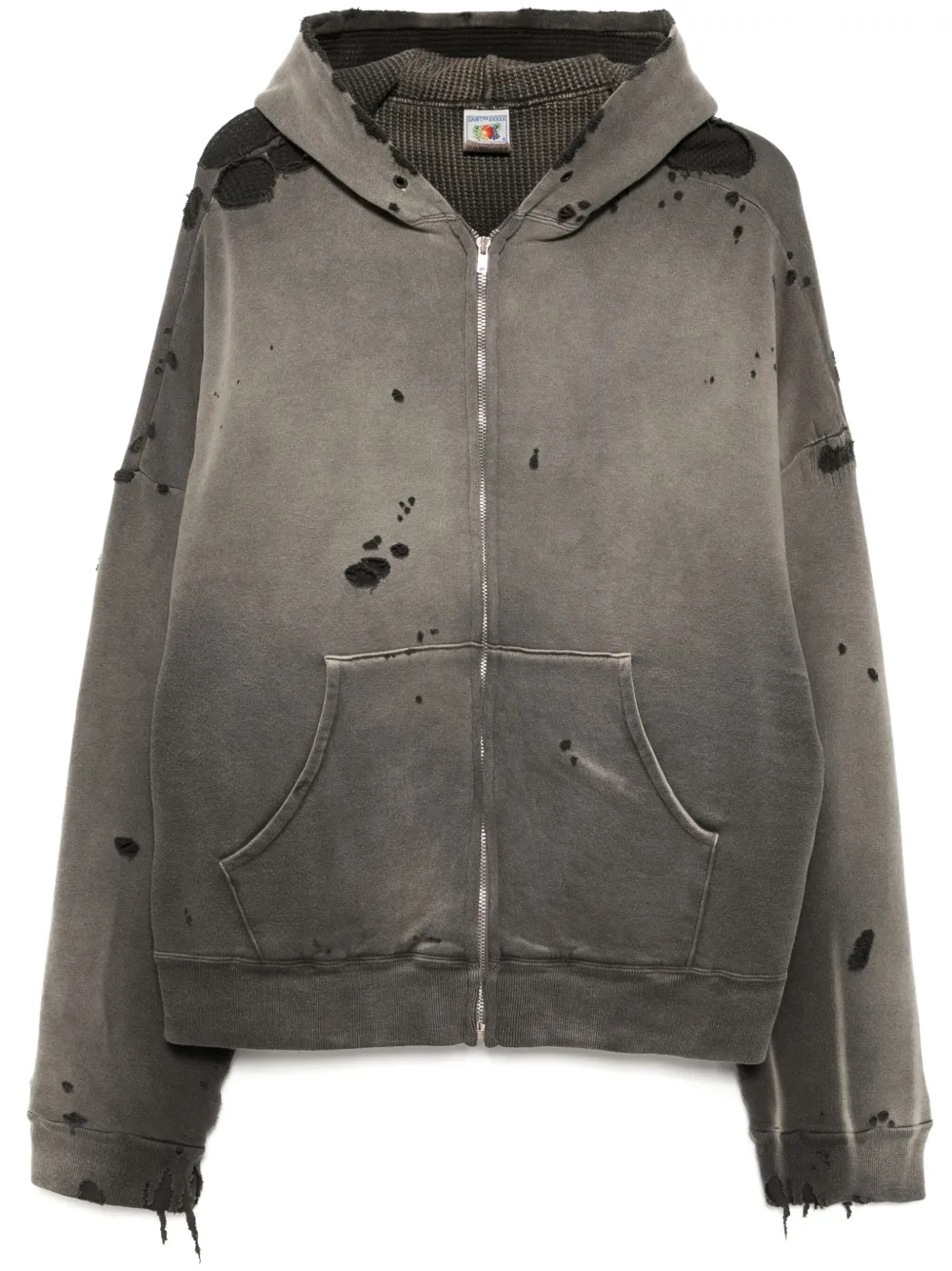 SAINT MXXXXXX hoodie de algodón con efecto envejecido | gris | Image 1