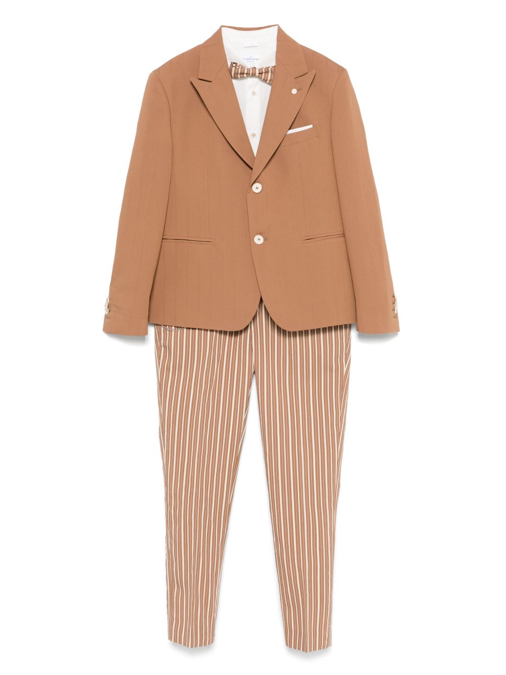 Colorichiari striped suit (set of three) - Brown