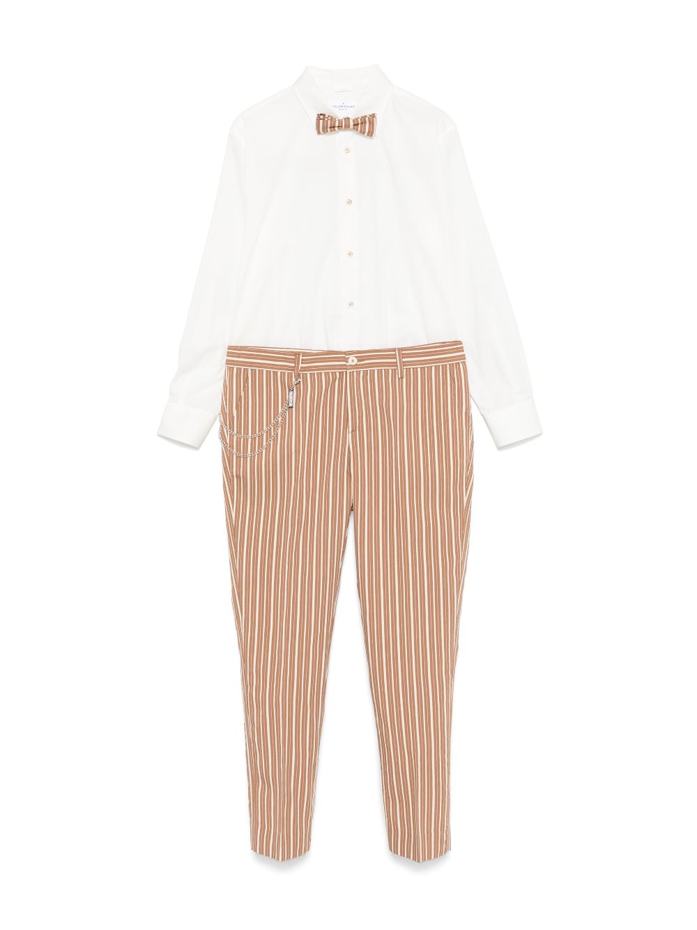 Colorichiari striped suit (set of three) - Brown