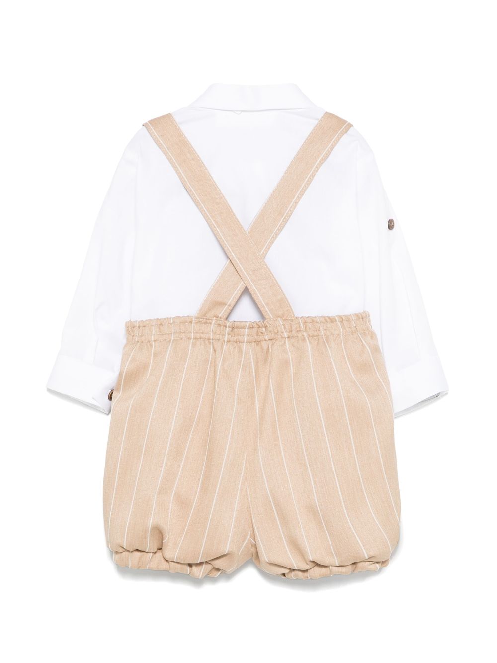 Colorichiari striped short set - White