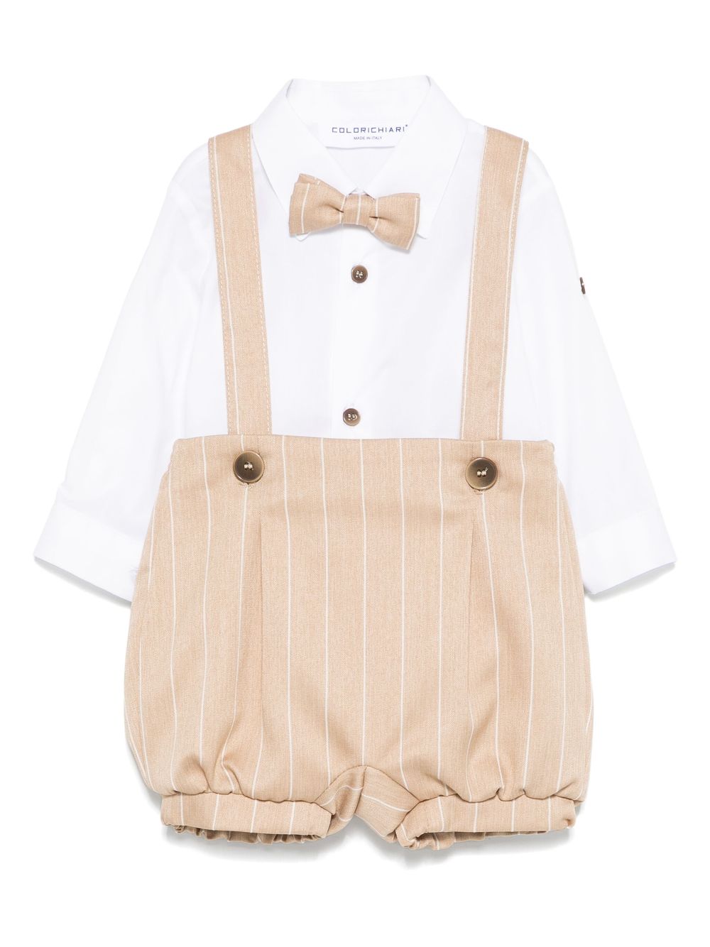 Colorichiari striped short set - White