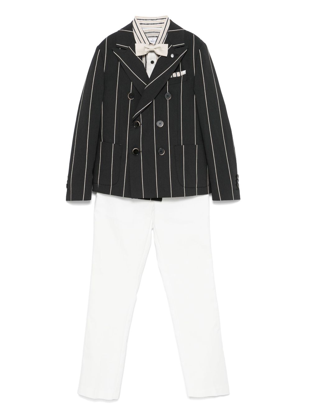 Colorichiari striped suit (set of three) - Black