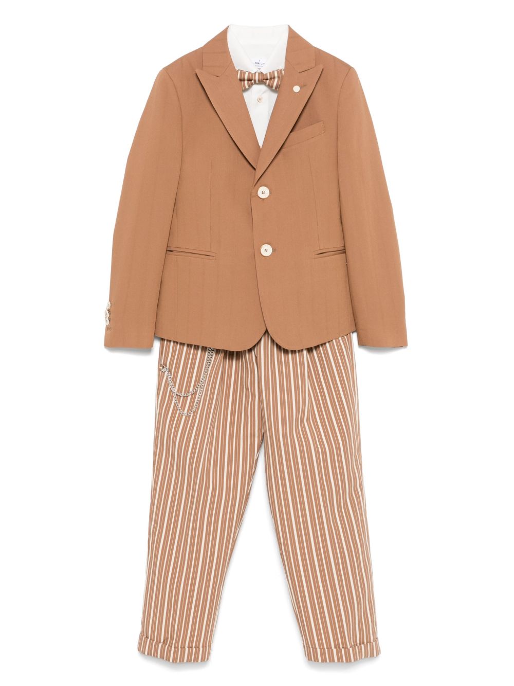 Colorichiari striped suit (set of three) - Brown