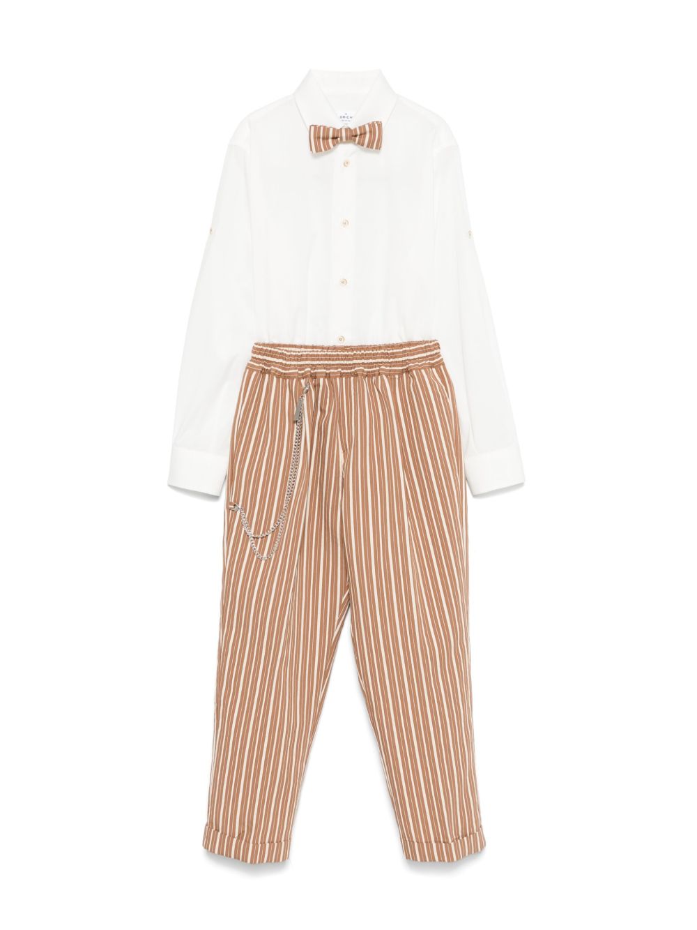 Colorichiari striped suit (set of three) - Brown