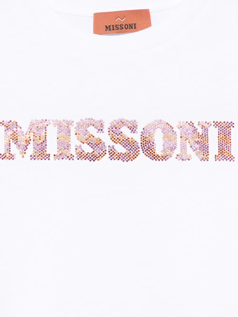 Missoni Kids T-shirt met kristallen logo Wit