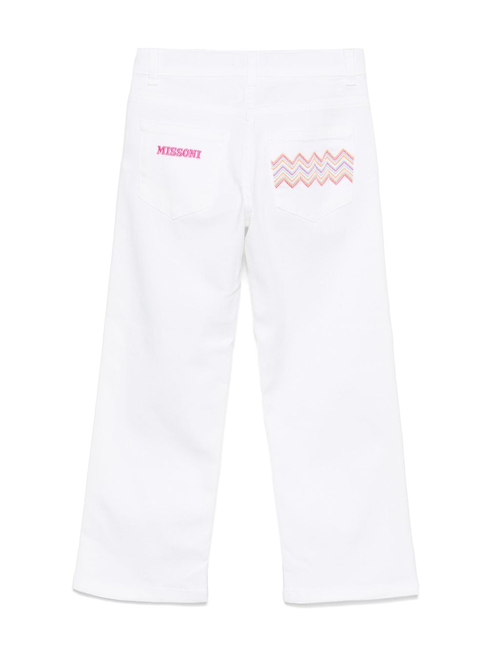 Missoni Kids Jeans met geborduurd logo - Wit