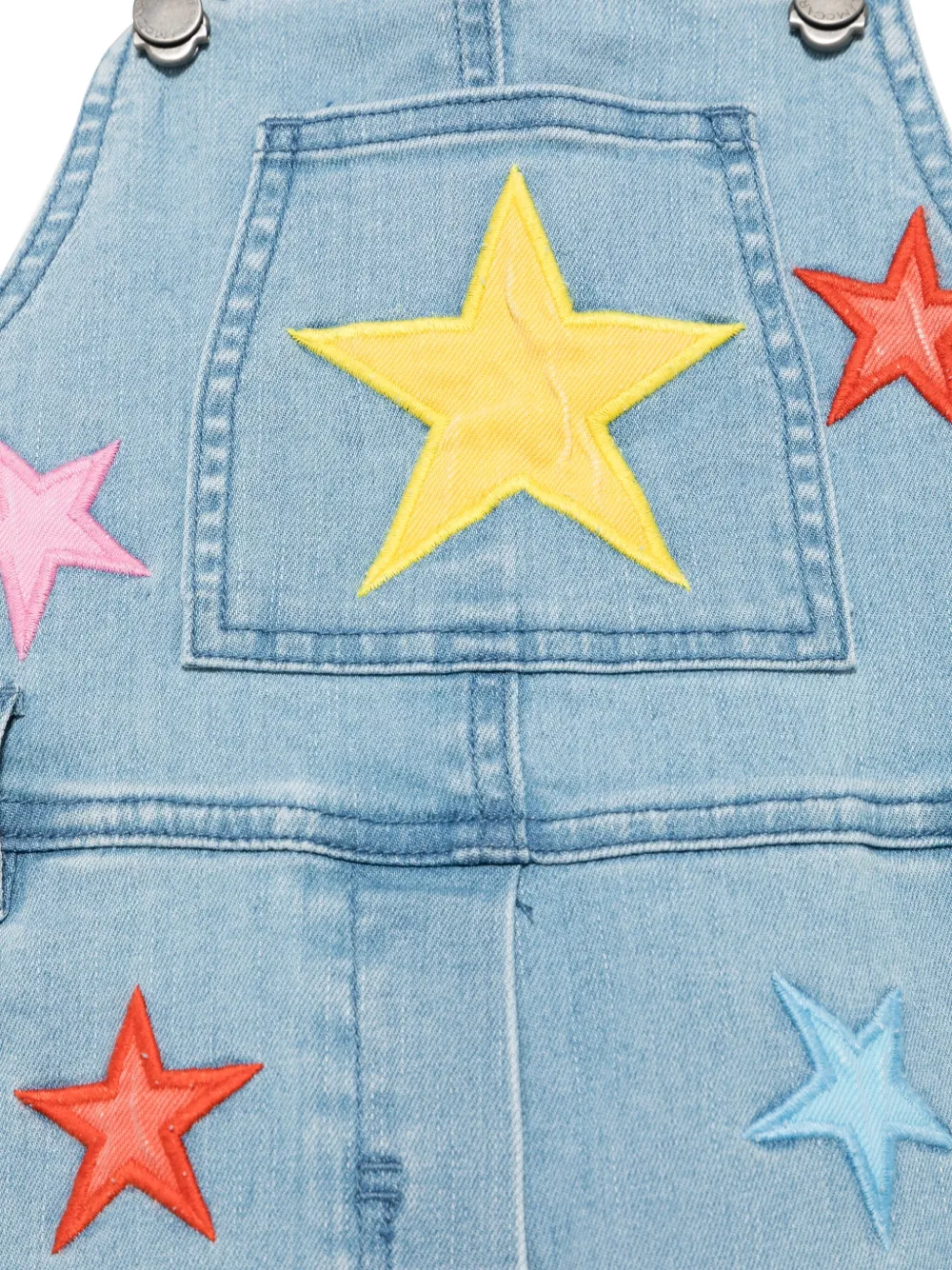 Stella McCartney Kids Tuinbroek met geborduurde ster Blauw