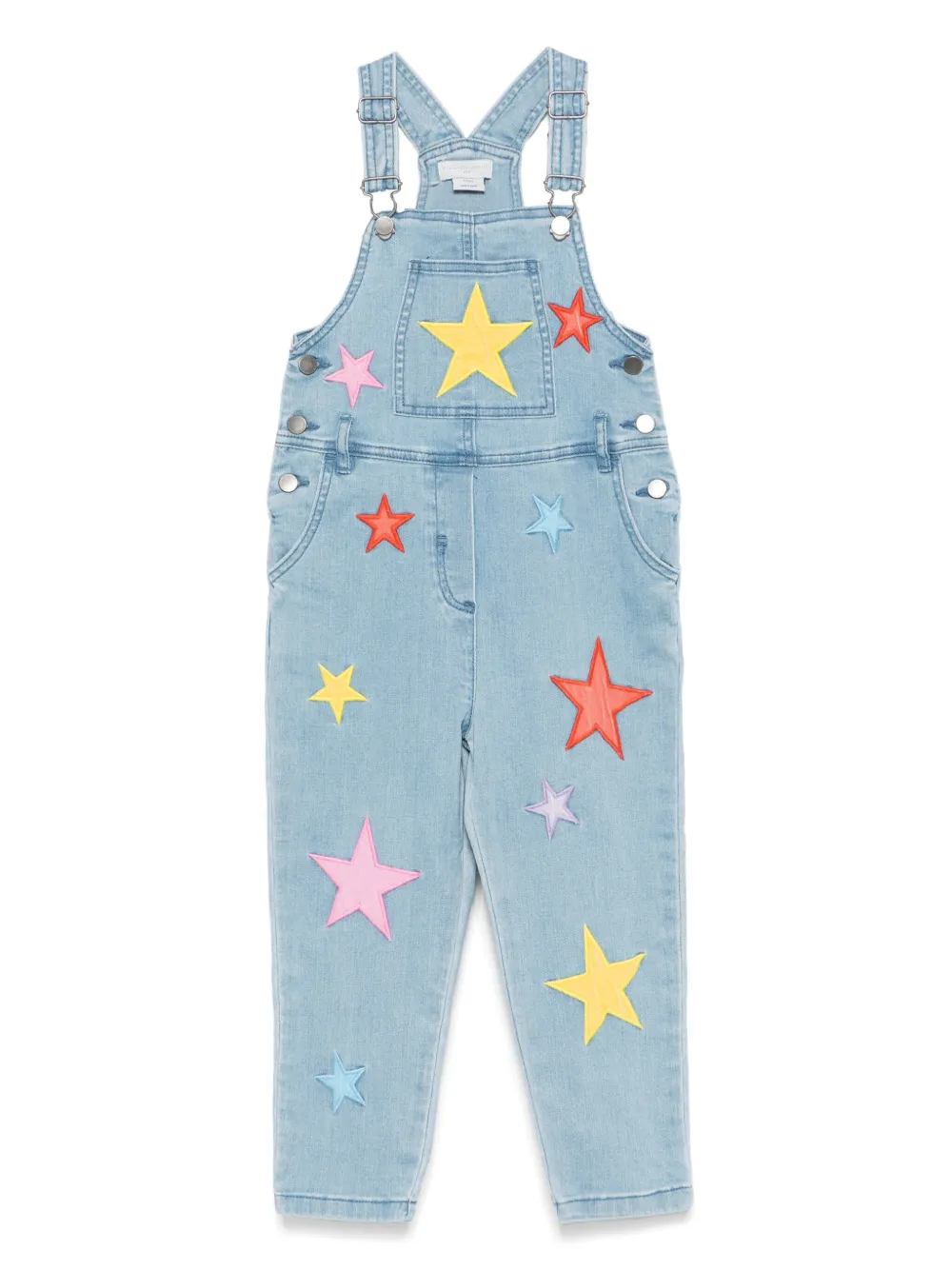 Stella McCartney Kids スターエンブロイダリー オーバーオール - ブルー Stella McCartney Kids スターエンブロイダリー オーバーオール - ブルー