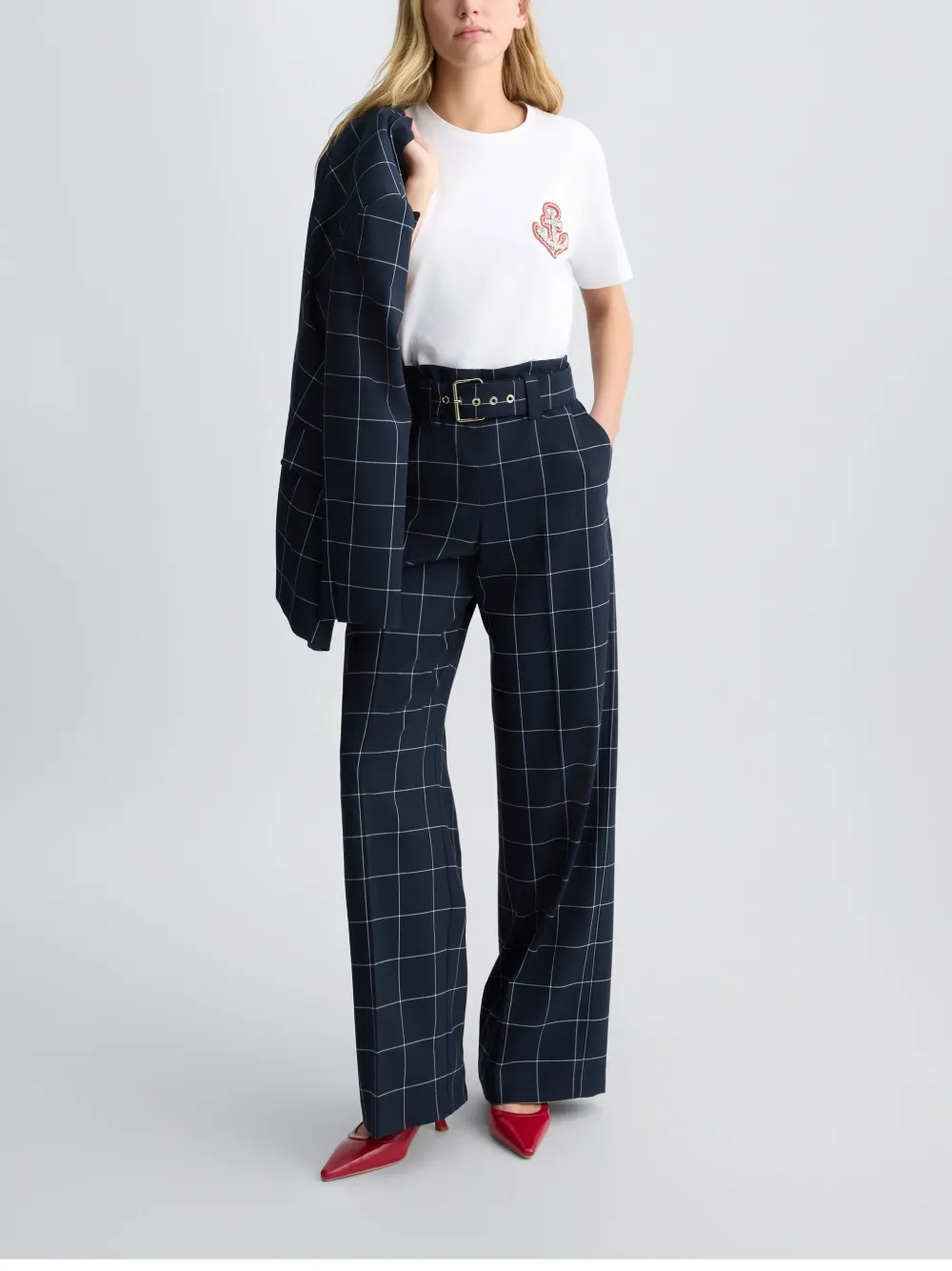 LIU JO T-shirt met stras anker Wit