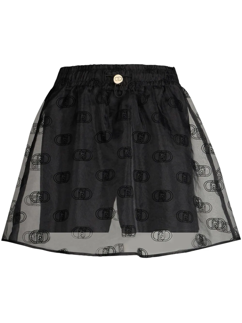 LIU JO Organza mini-rok met logoprint Zwart