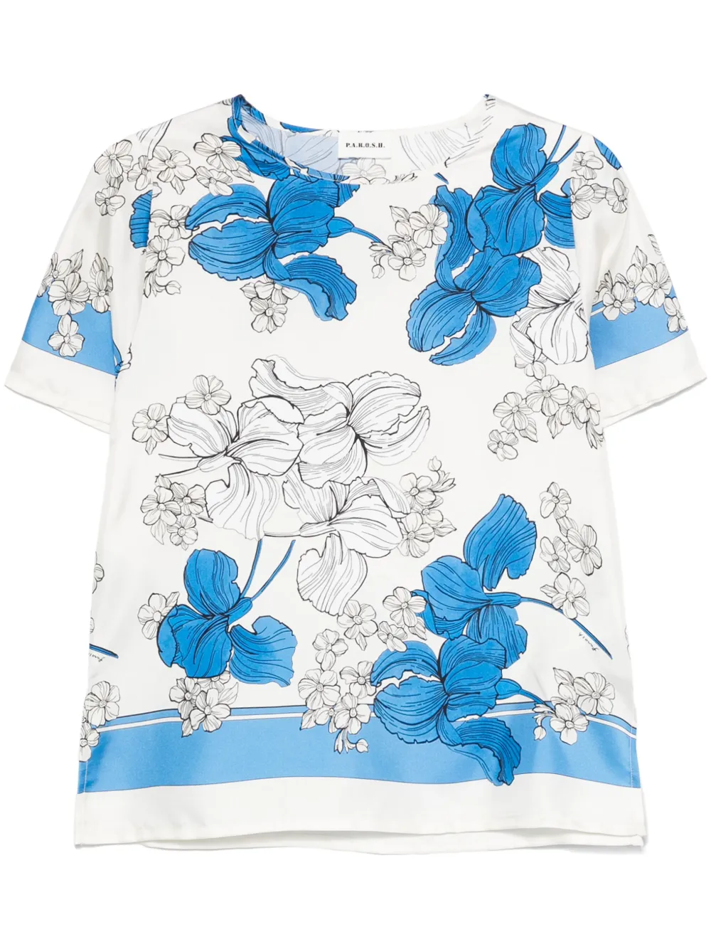 floral-print T-shirt