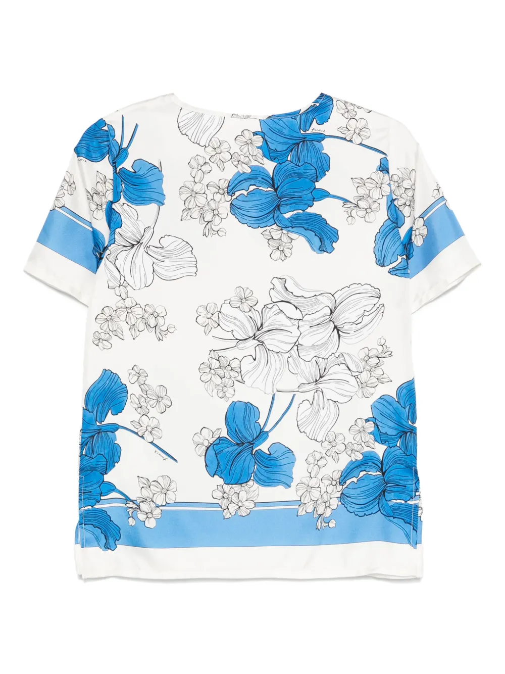 P.A.R.O.S.H. T-shirt met bloemenprint - Wit