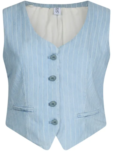 LIU JO pinstripe denim waistcoat