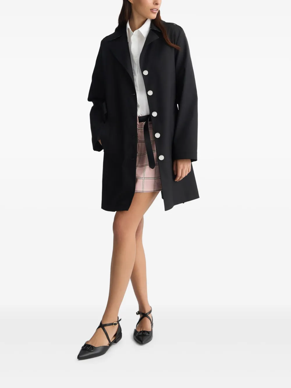 LIU JO Trench coat with belt - Zwart